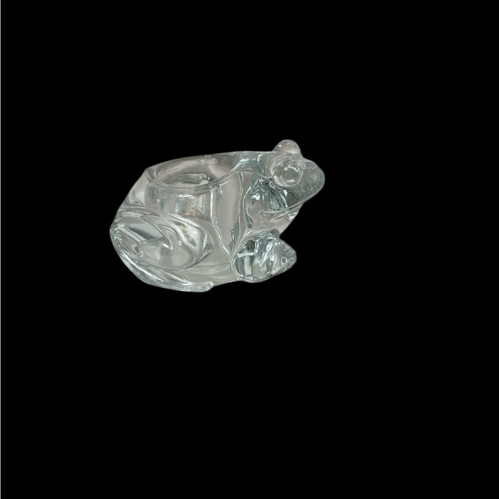 Indiana Crystal Clear Frog Tea Light Holder. Made in USA. ( D)